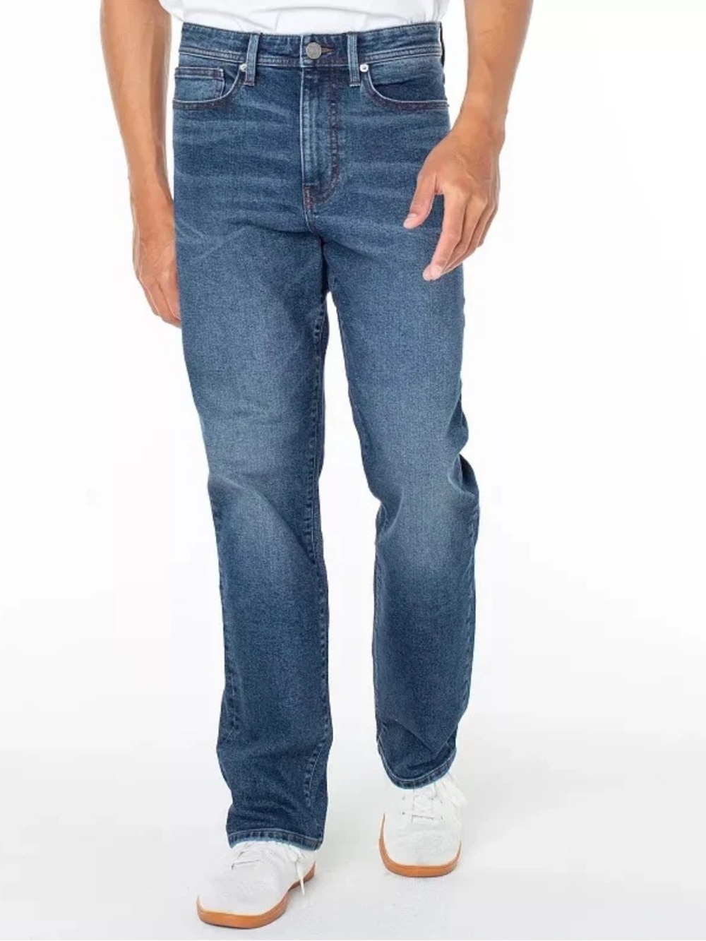 Men's Truth +Triumph Straight Fit Jeans Size 40 X 30 Stretch Dark Blue Wash